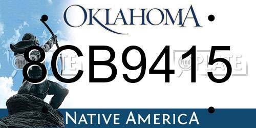 8CB9415 Oklahoma License Plate