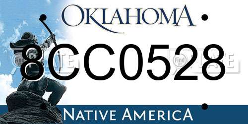 8CC0528 Oklahoma License Plate