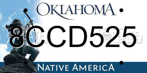 8CCD525 Oklahoma License Plate