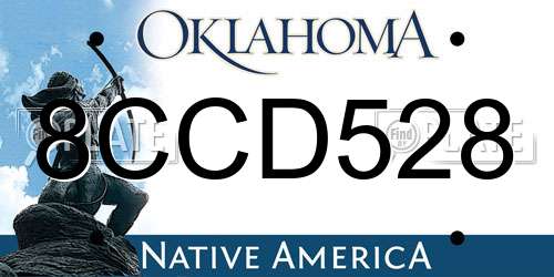 8CCD528 Oklahoma License Plate