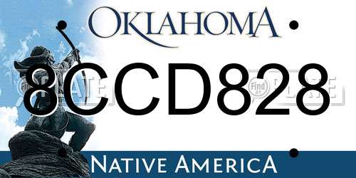 8CCD828 Oklahoma License Plate