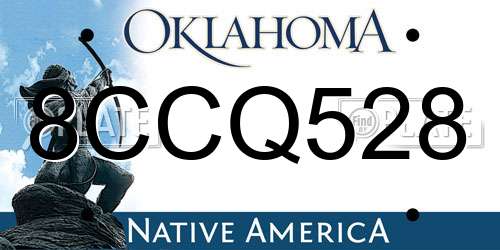 8CCQ528 Oklahoma License Plate