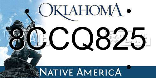 8CCQ825 Oklahoma License Plate