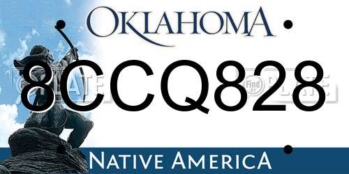 8CCQ828 Oklahoma License Plate