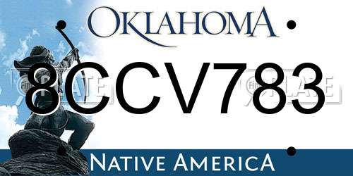 8CCV783 Oklahoma License Plate