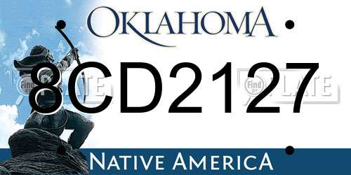 8CD2127 Oklahoma License Plate