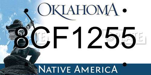 8CF1255 Oklahoma License Plate