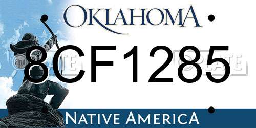 8CF1285 Oklahoma License Plate