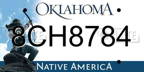 8CH8784 Oklahoma License Plate