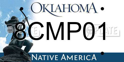 8CMP01 Oklahoma License Plate