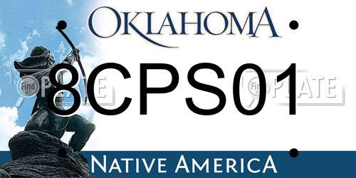 8CPS01 Oklahoma License Plate