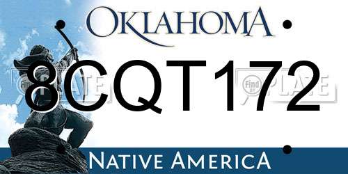 8CQT172 Oklahoma License Plate
