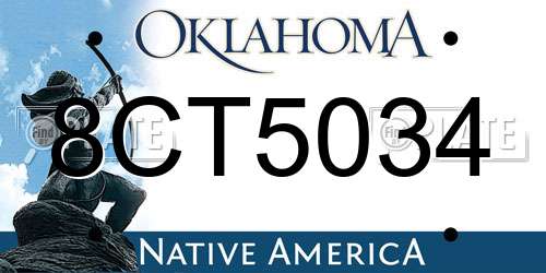 8CT5034 Oklahoma License Plate
