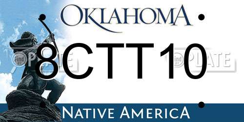 8CTT10 Oklahoma License Plate