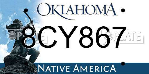 8CY867 Oklahoma License Plate