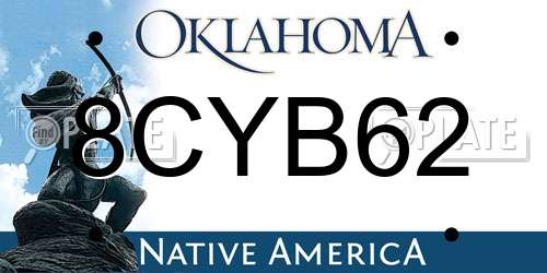 8CYB62 Oklahoma License Plate