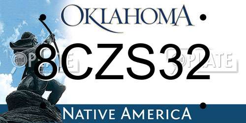 8CZS32 Oklahoma License Plate