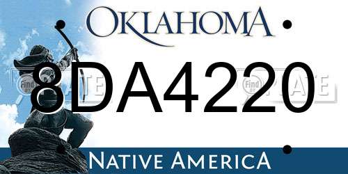 8DA4220 Oklahoma License Plate