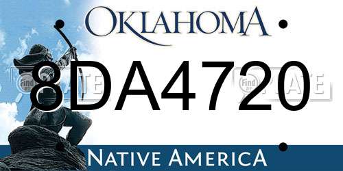 8DA4720 Oklahoma License Plate