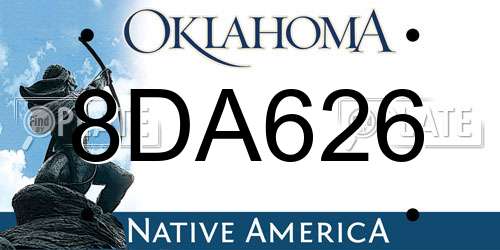 8DA626 Oklahoma License Plate