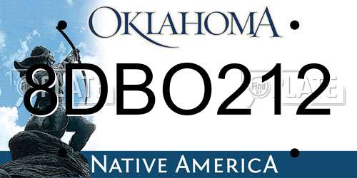 8DBO212 Oklahoma License Plate