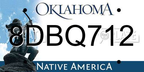 8DBQ712 Oklahoma License Plate