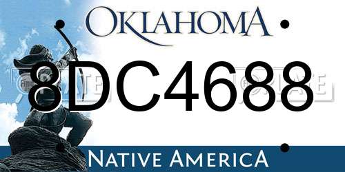 8DC4688 Oklahoma License Plate