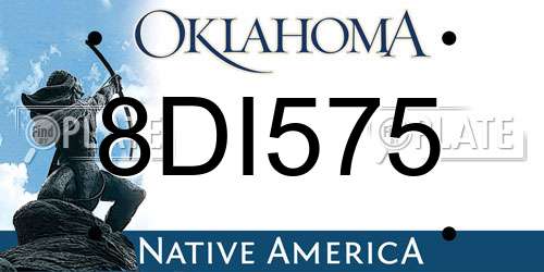 8DI575 Oklahoma License Plate