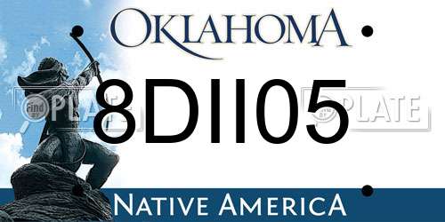 8DII05 Oklahoma License Plate