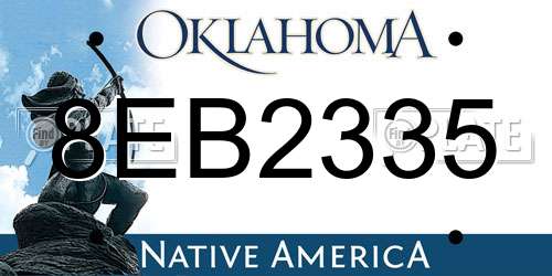 8EB2335 Oklahoma License Plate