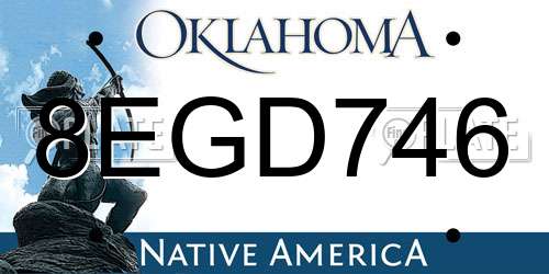8EGD746 Oklahoma License Plate