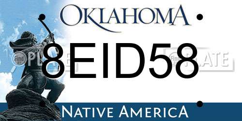 8EID58 Oklahoma License Plate