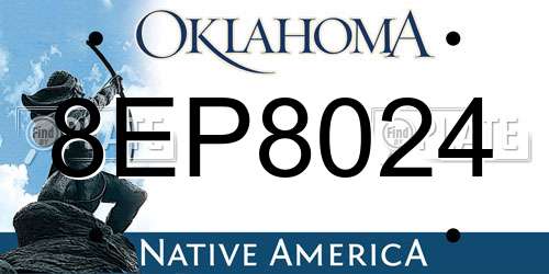 8EP8024 Oklahoma License Plate