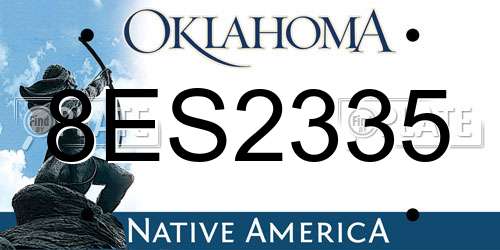 8ES2335 Oklahoma License Plate