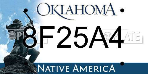 8F25A4 Oklahoma License Plate