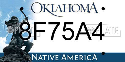 8F75A4 Oklahoma License Plate
