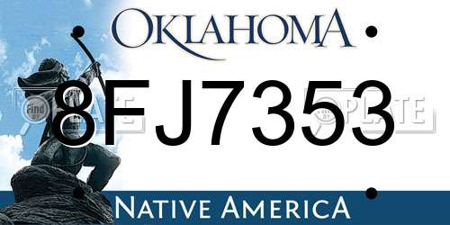 8FJ7353 Oklahoma License Plate
