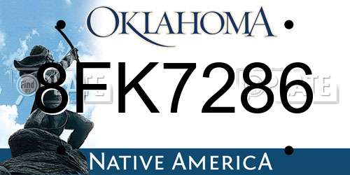 8FK7286 Oklahoma License Plate