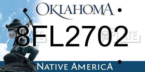 8FL2702 Oklahoma License Plate