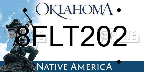 8FLT202 Oklahoma License Plate