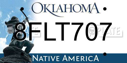 8FLT707 Oklahoma License Plate