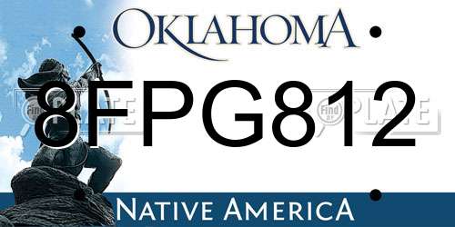 8FPG812 Oklahoma License Plate