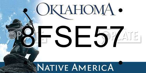8FSE57 Oklahoma License Plate