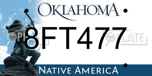 8FT477 Oklahoma License Plate