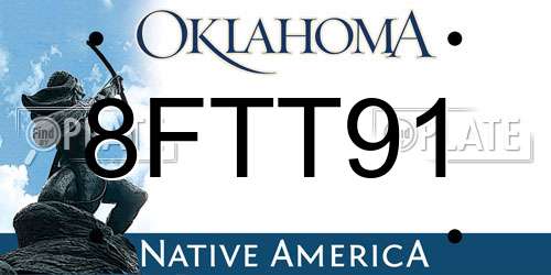 8FTT91 Oklahoma License Plate