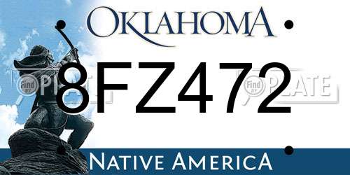 8FZ472 Oklahoma License Plate