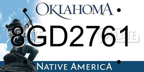 8GD2761 Oklahoma License Plate