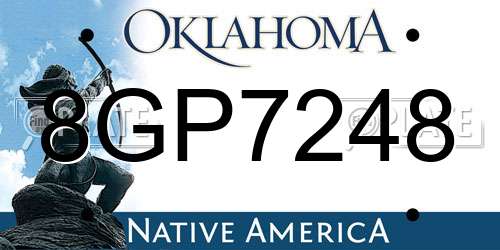 8GP7248 Oklahoma License Plate