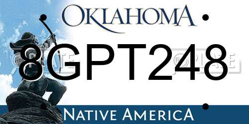 8GPT248 Oklahoma License Plate