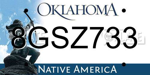 8GSZ733 Oklahoma License Plate